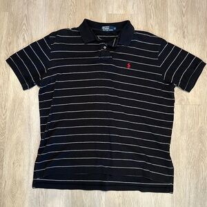 Polo shirt by Ralph Lauren black with white stripe size XL